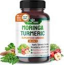 Superfood Green 18 IN 1 - med frugter & grøntsager & urter - Moringa, Alfalfa, Apple, Spinatch, Banan, Strawberry- Boost Energy, Immunitet og Gut Health (150-dages levering (pakke med 1))