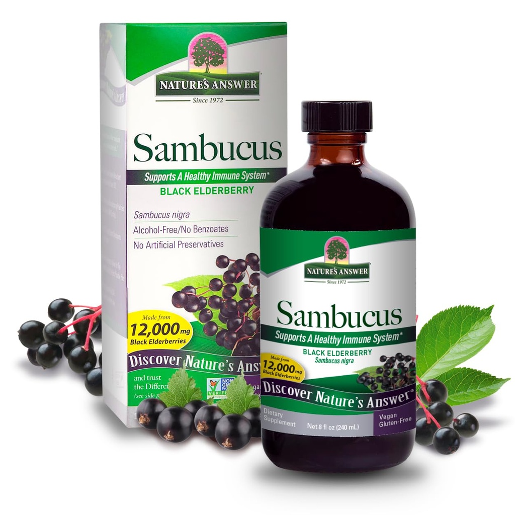 Nature 's Svar Sambucus Elder Berry Extract Syrup 8 Ounce (3 Pack)