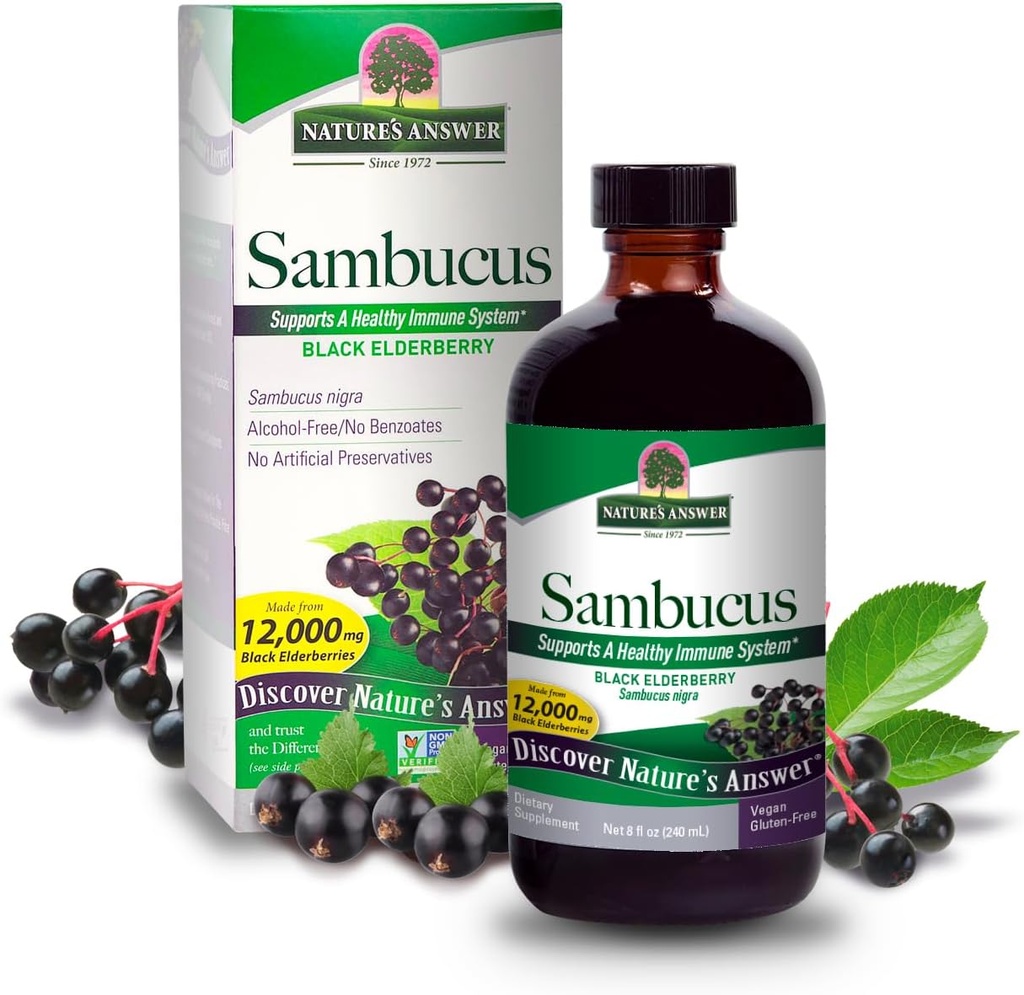 Nature 's Svar Sambucus Elder Berry Extract Syrup 8 Ounce (3 Pack)