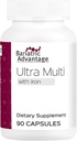 Bariatric Advantage Ultra Multivitamin med jern - Ultra Multi med jern - Kapselformat Multivitamin - Giver fuld kompleks af B-vitaminer - med C-vitamin, krom & mere - 90 kapsler