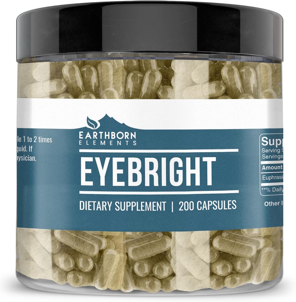 Earthborn Elements Eyebright 200 Kapsler, Pure & Ufortyndet, Ingen tilsætningsstoffer