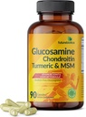 Futurebiotika Glucosamine Chondroitin Gurkemeje & MSM Advanced Joint Formel, understøtter sunde Joints & Mobility - Non-GMO, 90 kapsler