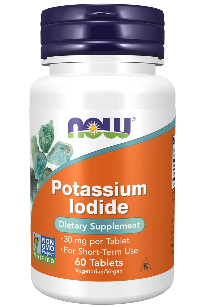 Now Foods Supplements, Kalium Iodide 30 mg, Non- GMO Project Verified, Kosttilskud, 60 tabletter