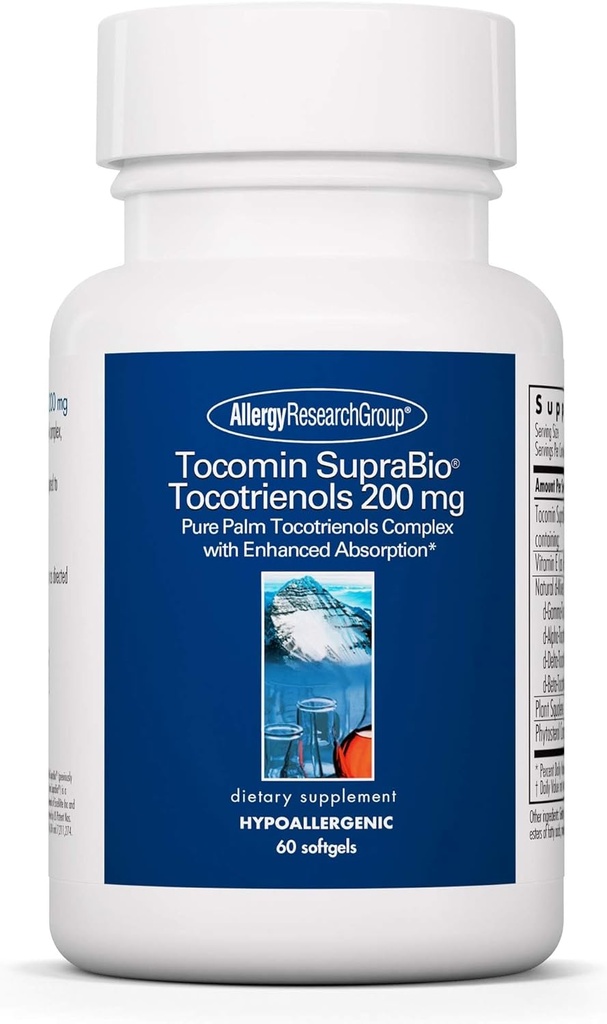 Allergy Research Group Tocoming SupraBio Tocotrienols 200 mg Supplement - Vitamin E, Palm Tocotrienol Complex, Delta Tocotrienols, Softgels - 60 Count
