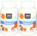 365 af Whole Foods Market, Kids Essentials Chewable C-vitamin, 90 Greve (pakke med 2)