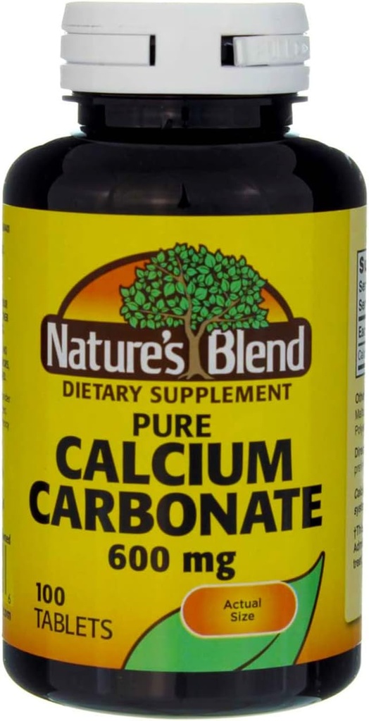 Nature 's Blend Calcium Carbonat 600 mg Tablets 100 ct (pakning med 2)