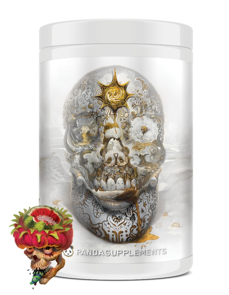 Underground Bio Labs / Panda Supps Skull: Nootrop Pre- Workout, 403mg Koffein, Tunnel Vision Focus, Pumper, Unparated Energy (40 Scoops) (Dragonfruit Watermelon Candy) Skull Crusher