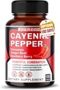 Cayenne Pepper Kapsler - Ultra Complex med kanel, Ingefær, Cardamom, Hawthorn Berry - Support Fordøjelse, Cirkulation & Samlet Wellness (180 Greve (pakke med 1))