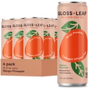 Gloss Leaf Collagen Iced Tea (Zero- Sukker, Mango- Ananas): Brygget Sort Tea med Collagen Peptider Protein & C-vitamin, Skønhed & Anti- Aging, 12 Fl Oz, 6 Pack