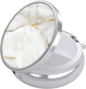 Nipichsha Pill Box, Small Pill Case for Purse & Pocket, Cute Travel Medicine Organizer, Portable Medicine Container Holder to Hold Vitamins, Medication, Fish Oil & Supplement, White Marble