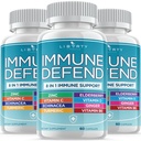 8 i 1 immunforsvar Support, Immunitet Vitaminer supplement Booster med zink 50mg, C-vitamin Elderberry VIT D3 5000 IE, gurkemeje Curcumin & Ingefær, Echinacea - Allergi Relief for børn voksne