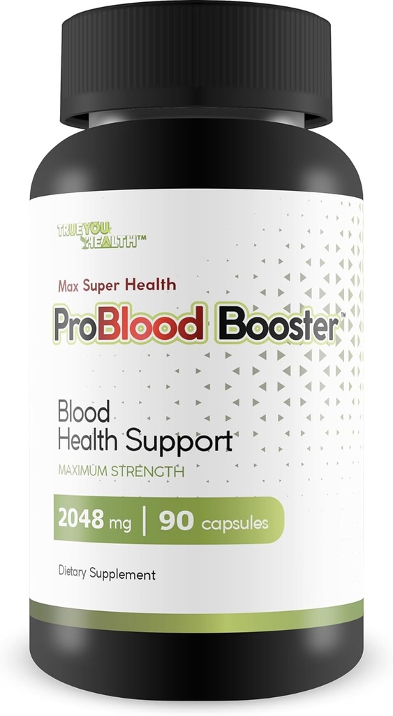 Max Super Health Pro Blood Booster - Blood Health Support - Fremme Balanceret Blood Health & Blood Flow - Støtte Circulatory Health - Støtte sundt blodkar & Kardiovaskulær funktion