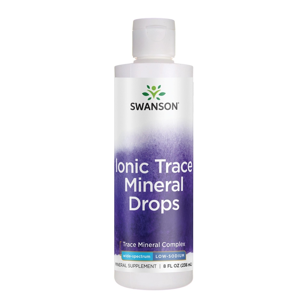 Swanson Concentrace Trace Mineral Drops 8oz- Complete Mineral Complex for Energy, Hydration, & Electrolyte Balance Over 72 High Absorption Ionic Minerals såsom Magnesium, kalium, calcium