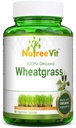 NutreeVit Pure Organic Wheatgrass Superfood Powder 500 mg (320 kapsler)