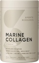 Sportsforskning Marine Collagen Peptider Powder - Sourced fra Wild- fanget fisk, Pescatarian Friendly, Keto Certified & Non- GMO Verified - Let at blande i vand eller juice! (34 Servere)