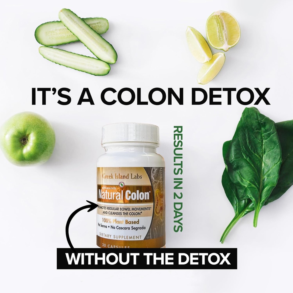 Natural Colon Cleanse Kosttilskud - 30-Day Supply - Gentle fordøjelsesdetox - Hjælper Reducere Gas, Bloating & Forstoppelse - Understøtter sund Gut funktion