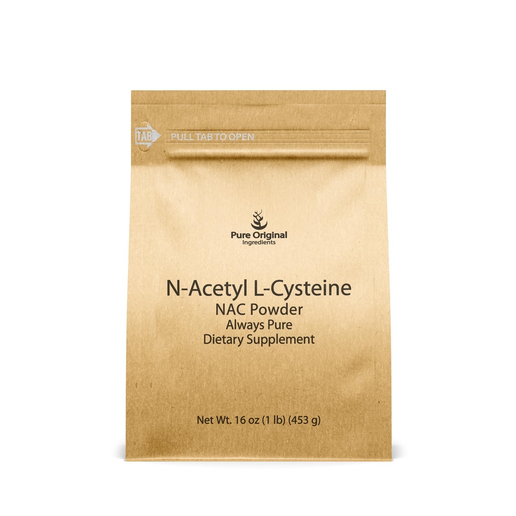 PURE ORIGINALSKE INGREDIENSER NAC N- acetyl L- cystein pulver (1 LB) Lab Verificeret, Altid Pure, Ingen Fillers