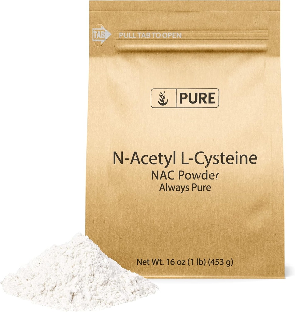 PURE ORIGINALSKE INGREDIENSER NAC N- acetyl L- cystein pulver (1 LB) Lab Verificeret, Altid Pure, Ingen Fillers