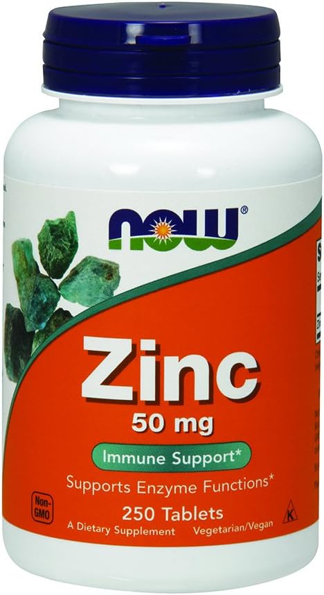 NOW Zinc Gluconate, 50 mg, 250 Tablets