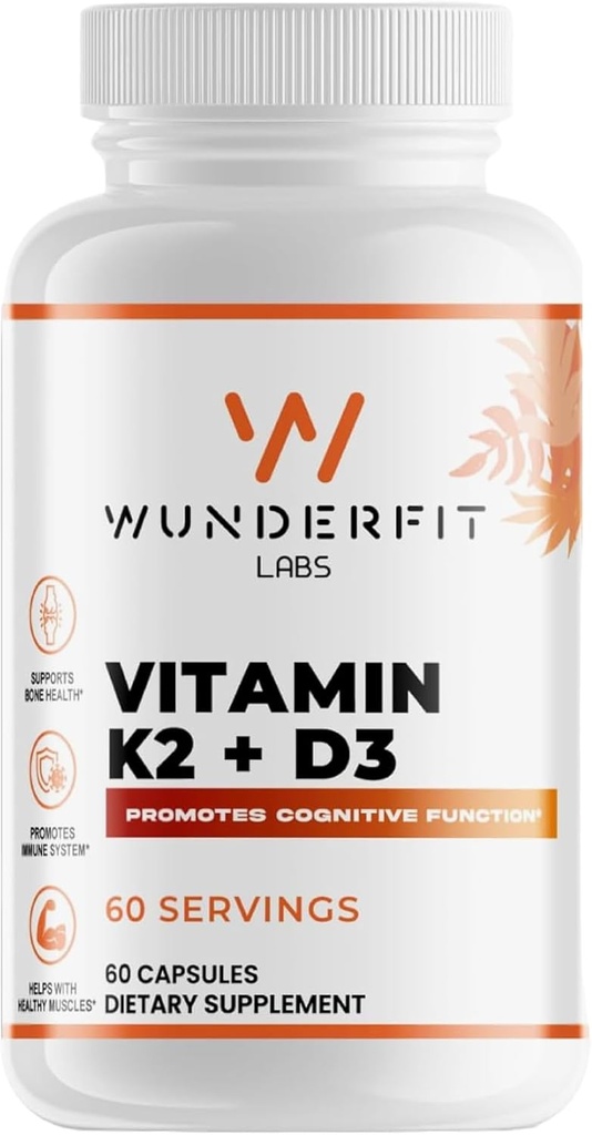 Vitamin K2 + D3, kapsler, 60 Servere