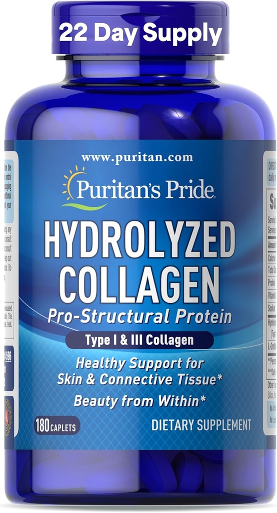 Puritans pride hydrolyseret kollagen 1000 mg - 180 caplets Protein supplement