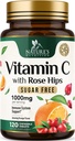 Vitamin C 1000mg Per Serving Chewable - Sugar Free - Extra Strength Antioxidants - Natural Immune Support Supplement with Vitamin C & Rose Hips, Powerful Vit C Chews, Tasty Orange Flavor - 120 Tablets