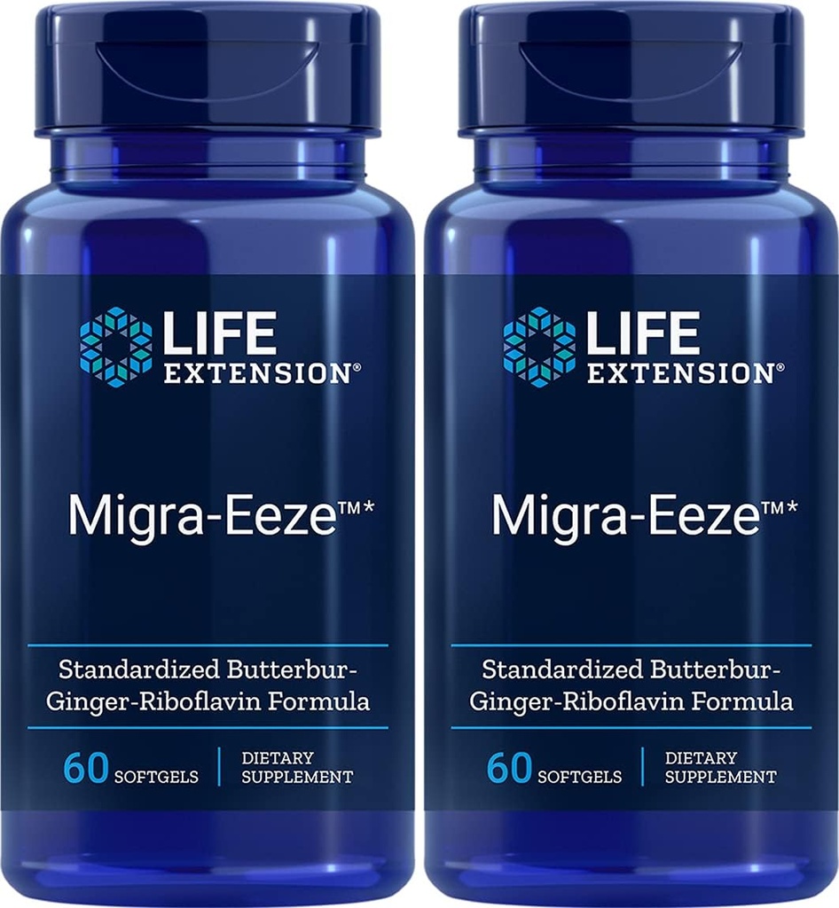 Life Extension Migra- EezeTM Standardized Butterbur- Gingers - Riboflavin Formel, 60 Greve (pakke af 2)