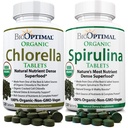 BioOptimal Chlorella Spirulina - Bundle - Organic Chorella Tablets & Organic Spirulina Tablets, 120 Greve hver, Premium kvalitet 4 Organic Certificeringer