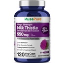 NusaPure Milk Thistle Capsules, 550 mg, 120 Veg Capsules (Non-GMO, Vegan)