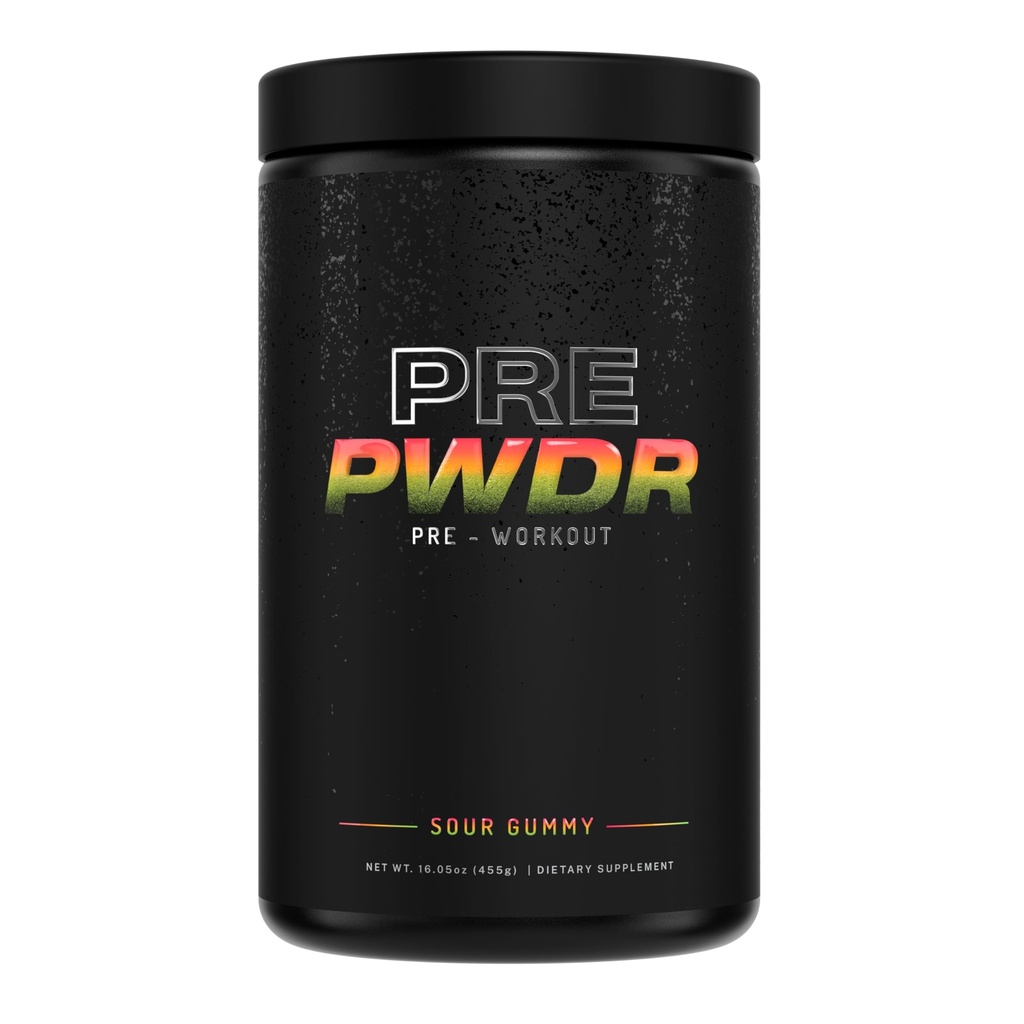 PWDRS Pre- Workout Powder, All Natural Pre Workout for Energy, Pump, Endurance & Strength, med koffein (Sour Gummy)