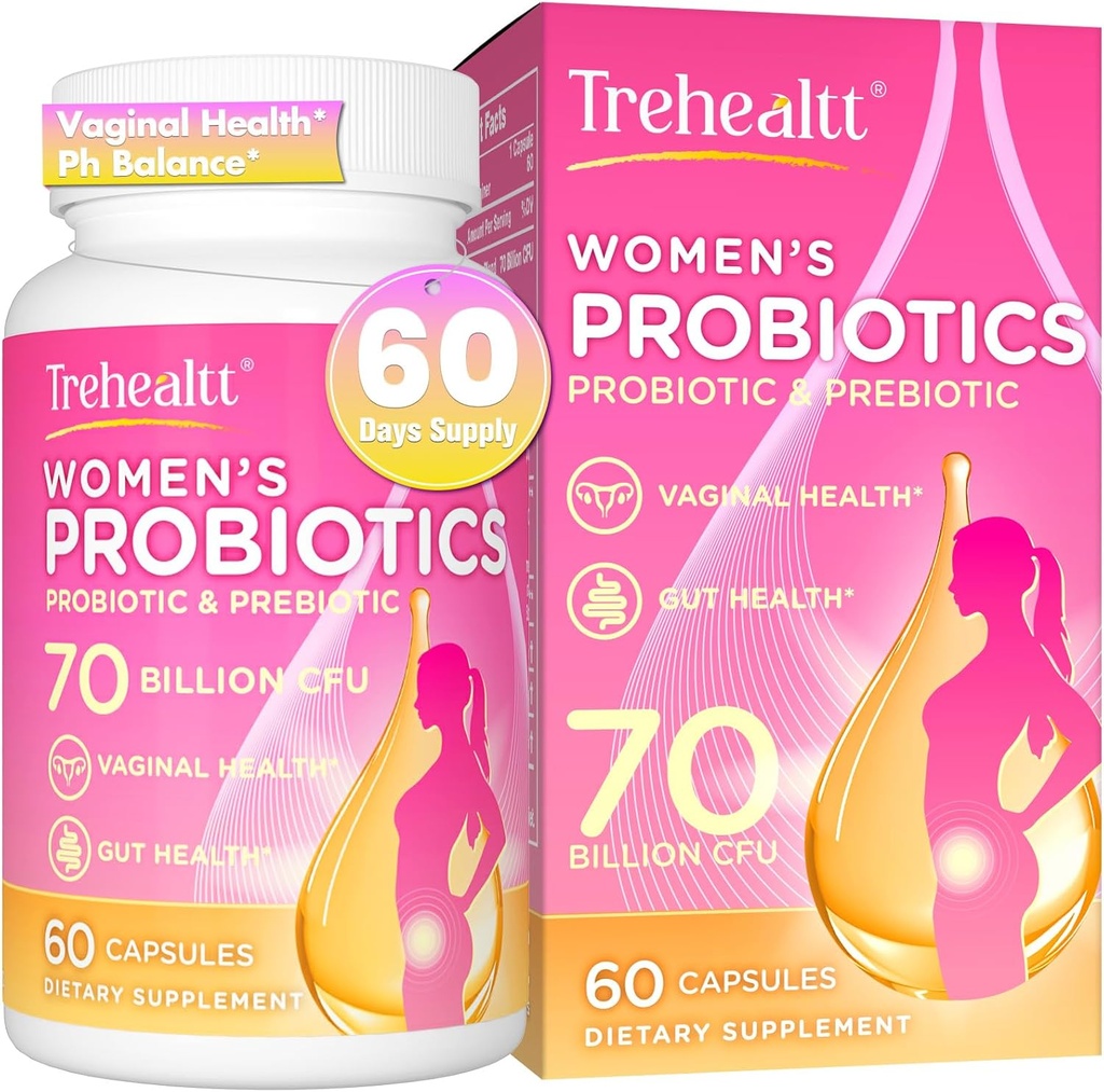 70 Millioner CFU Vaginal Probiotika, PH Balance med Probiotic & Prebiotic & D- Mannose, Kvinder Probioticos for Odor & Flora, Gær, VAG, Urinary Health, GMO- Free, 60 dages forsyning