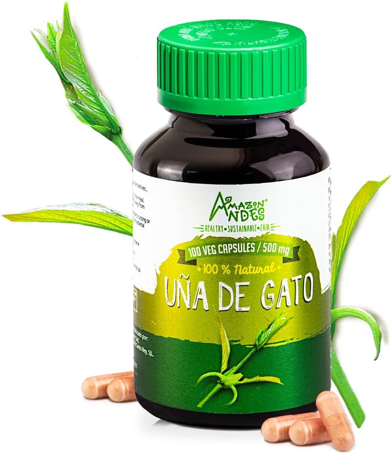Kat 's Claw (Uncaria Tormentosa) Capsules l 1000mg per Serving superfood l Joints, Immunet and Cardiovaskulære Systems Supporter l Vegan Pills l Vedvarende indkøbt l Uña de Gato l Andes