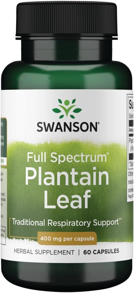 Swanson Full Spectrum Plantain (Leaf) Plantago Major 400 Milligram 60 Kapsler