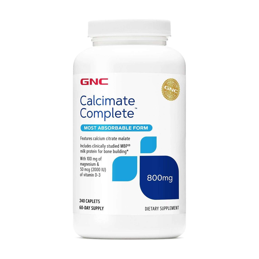 GNC Calcium Complete 800mg Supplement, Supports Bone Density, Enhances Calcium Absorption, 60 Servings