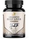 Græs Fed Desickeret Oksekød Lever Kapsler (120 piller, 480- 500mg Hver) - Naturligt jern, vitamin A, B12 for energi - Menneskeligt Pastur hævet uaffedtet uden hormoner eller kemikalier