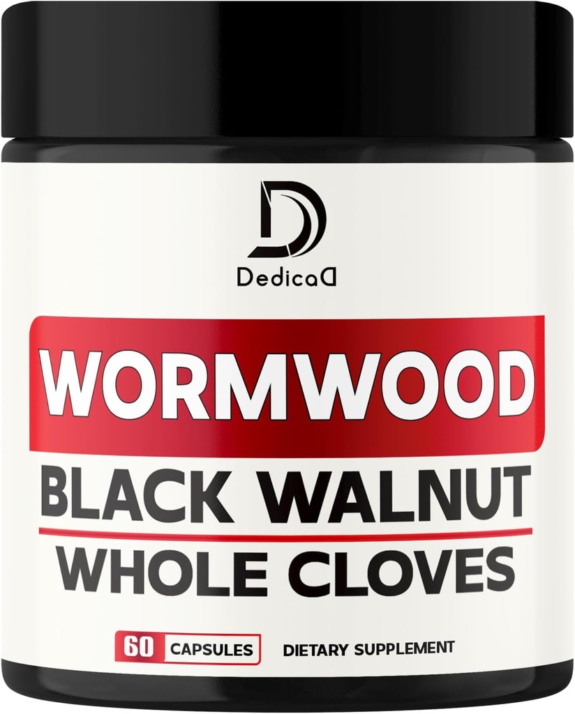 12in1 Wormwood Capsules Black Walnut Cloves, Ingefær, Gurkemeje & Sort Pepper - Immunsystem - 60 Kapsler