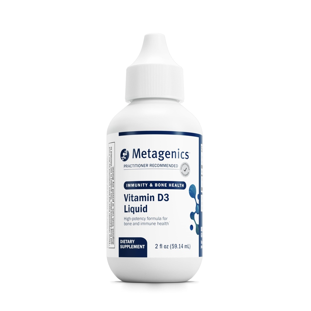 Metagenics Vitamin D3 Liquid Supplement - høj Absorbence & Let at synke flydende Vitamin D3 til ben sundhed & immunforsvar * - Egnet til børn - 2 fl oz - 2.275 Serveringer