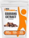 Bulkadditions.com Guarana Extract Powder - Natural Coffein Supplement, from Guarana Seed, Guarana Powder - Gluten Free, 800mg per Serving, 500g (1.1 lbs) (Pack of 1)