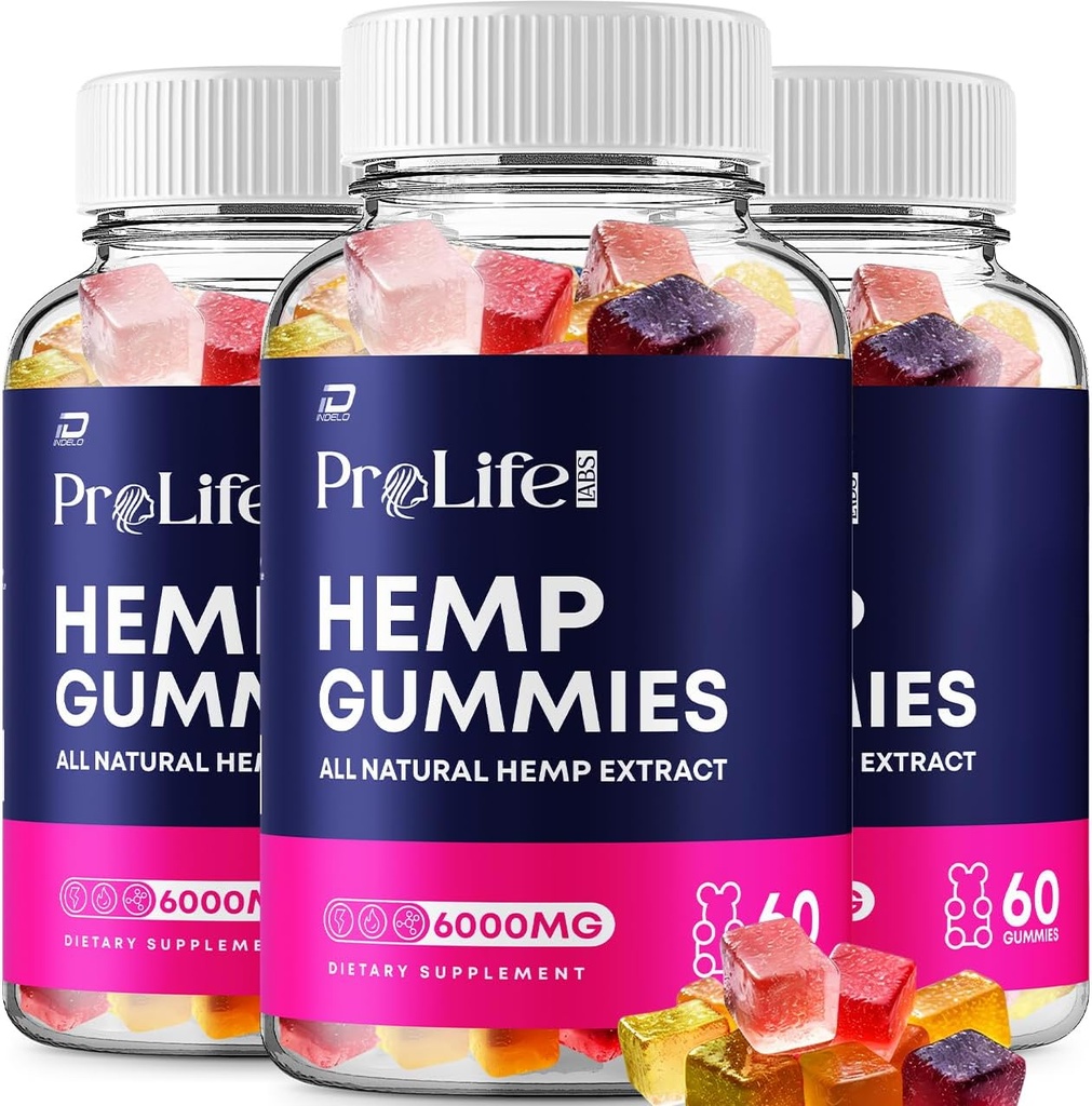 Prolife Hamp Gummies - med Hamp Seed Extract Pro Life Labs Tinnitus Herbal Supplement, Sundhed og Wellness Support (3 Pack - 180 Gummies)