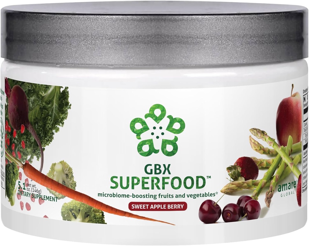 GBX SuperFood ™ Microbiome- Boosting Frugt og grøntsager, Sweet Apple Berry, 15 Servere