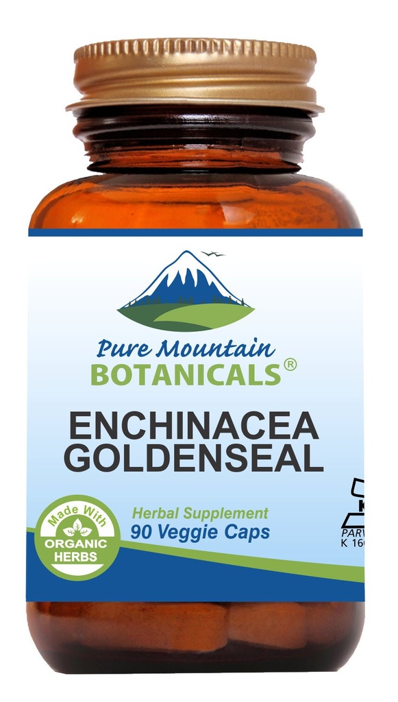Echinacea Goldenseal kapsler - Kosher Vegan Caps med 450 mg Økologisk Echinacea Goldenseal Complex