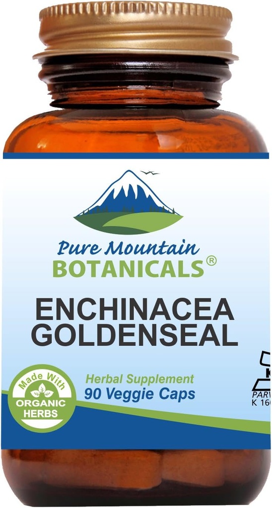 Echinacea Goldenseal kapsler - Kosher Vegan Caps med 450 mg Økologisk Echinacea Goldenseal Complex