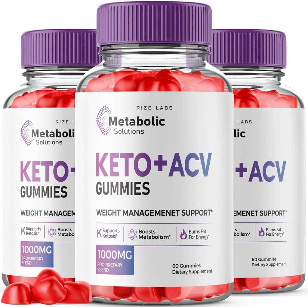 rize labs (Pack of 3 Metabolic Solutions Keto+ACV Gummies for Advanced Weight Loss, Advanced Formula Supplement, Reviews (180 Gummies)