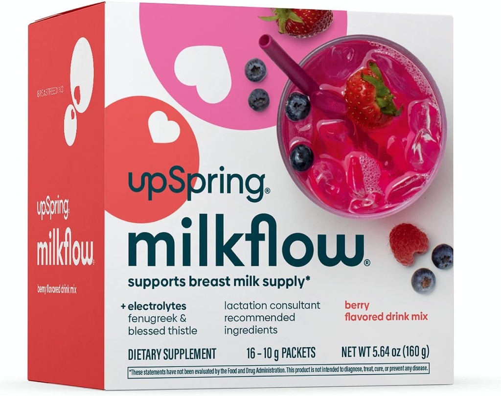 UpSpring Milkflow Electrolyte Amning Supplement Drink Mix med bukkehorn