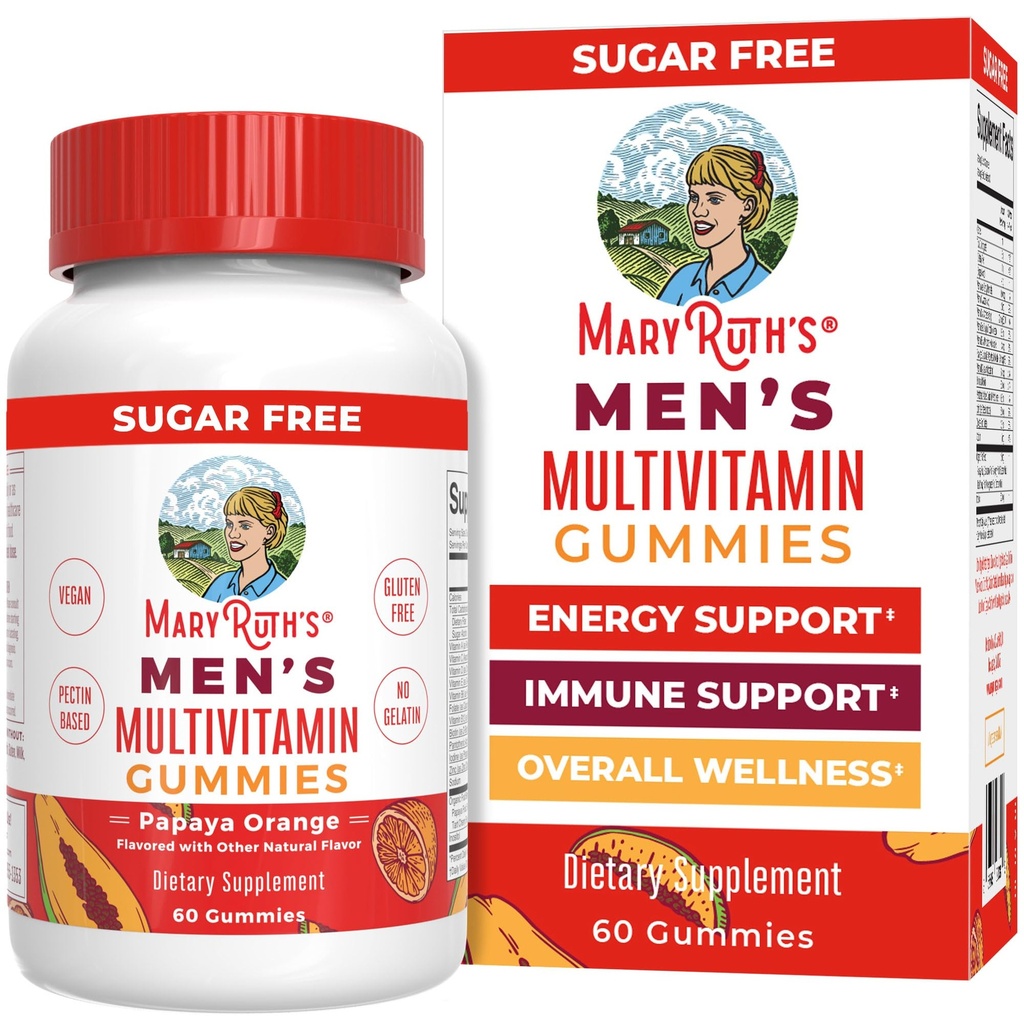 MaryRuth Organics Mænds Multivitamin Gummies Name 124; Vegansk Vitaminer til immunstøtte