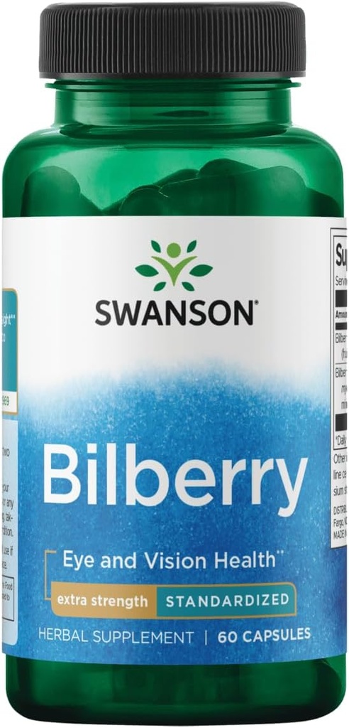 Swanson Extra- Strength Bilberry (Standardized) 100 Milligram 60 Kapsler