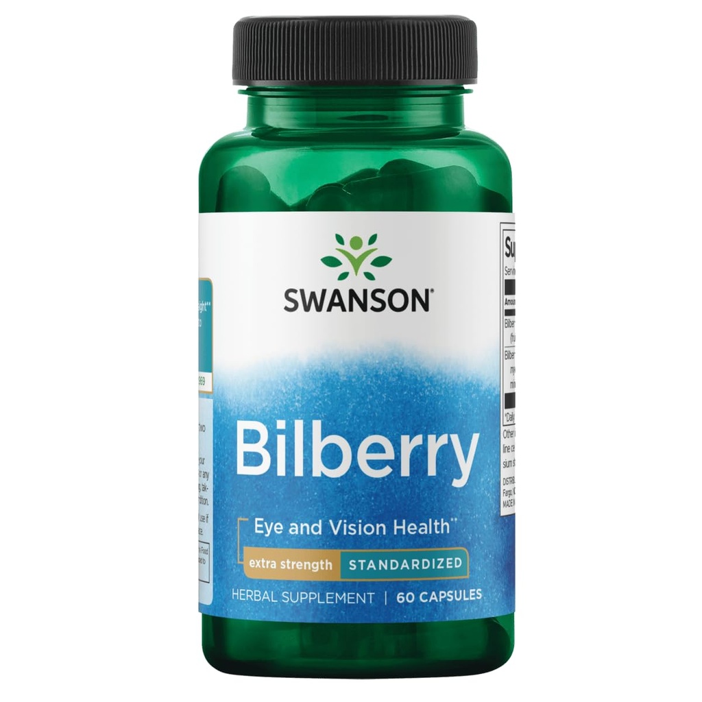Swanson Extra- Strength Bilberry (Standardized) 100 Milligram 60 Kapsler