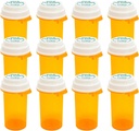 Reception Reversible Thumb Tab Hætteglas, Pilleflasker med barn resistent Cap, Tomme Medicin Flasker med Caps, Medicin Container til personlig medicin & farmaci. (16dram, 12pcs)