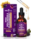 KIKI Green Liquid Irish Sea Moss + Elderberry Drops - Ultra Concentrated Sea Moss Supplement fra Raw Sea Moss og Elderberry til immunforsvar, Health Support, 2 Fl Oz