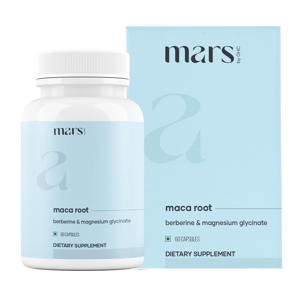 mars af GHC- Maca Root Kapsler med Ginseng, Magnesium & Berberine Dec124; Understøtter Vitality & Samlet Well- Being Dec124; 60 Kapsler Pakning med 1